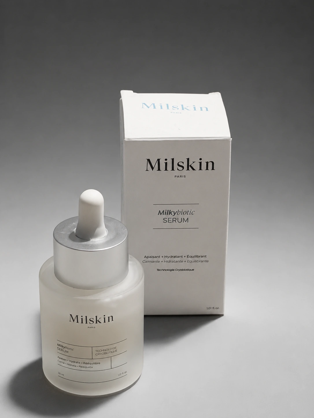 Sérum Milkybiotic MILSKIN et son étui